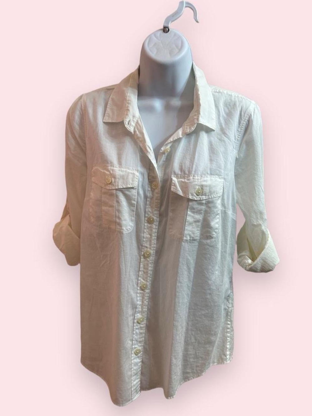 🤍J.Crew Cotton White Button Up Top🤍